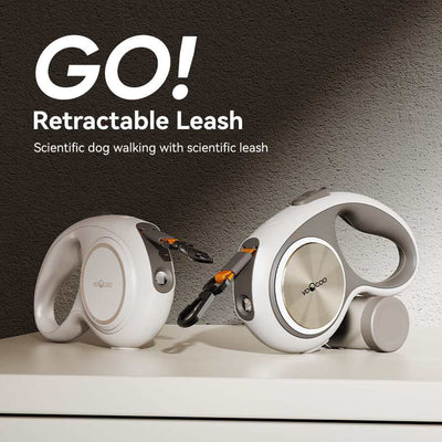 GO! ULTRA Retractable Leash with ergonomic anti-slip handle on display, ideal for controlled dog walking.